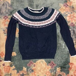 Vintage Hollister Blue and White Knit Sweater